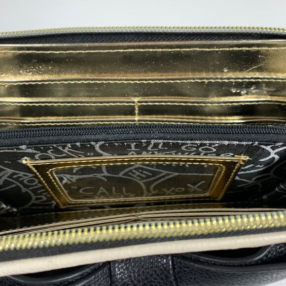 BETSEY JOHNSON Puffy Quilted Heart Accordion Wallet BIG Black Bow NICE! - Picture 6 of 9